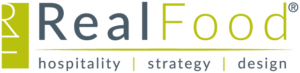 Real Food hospitality strategy design logo